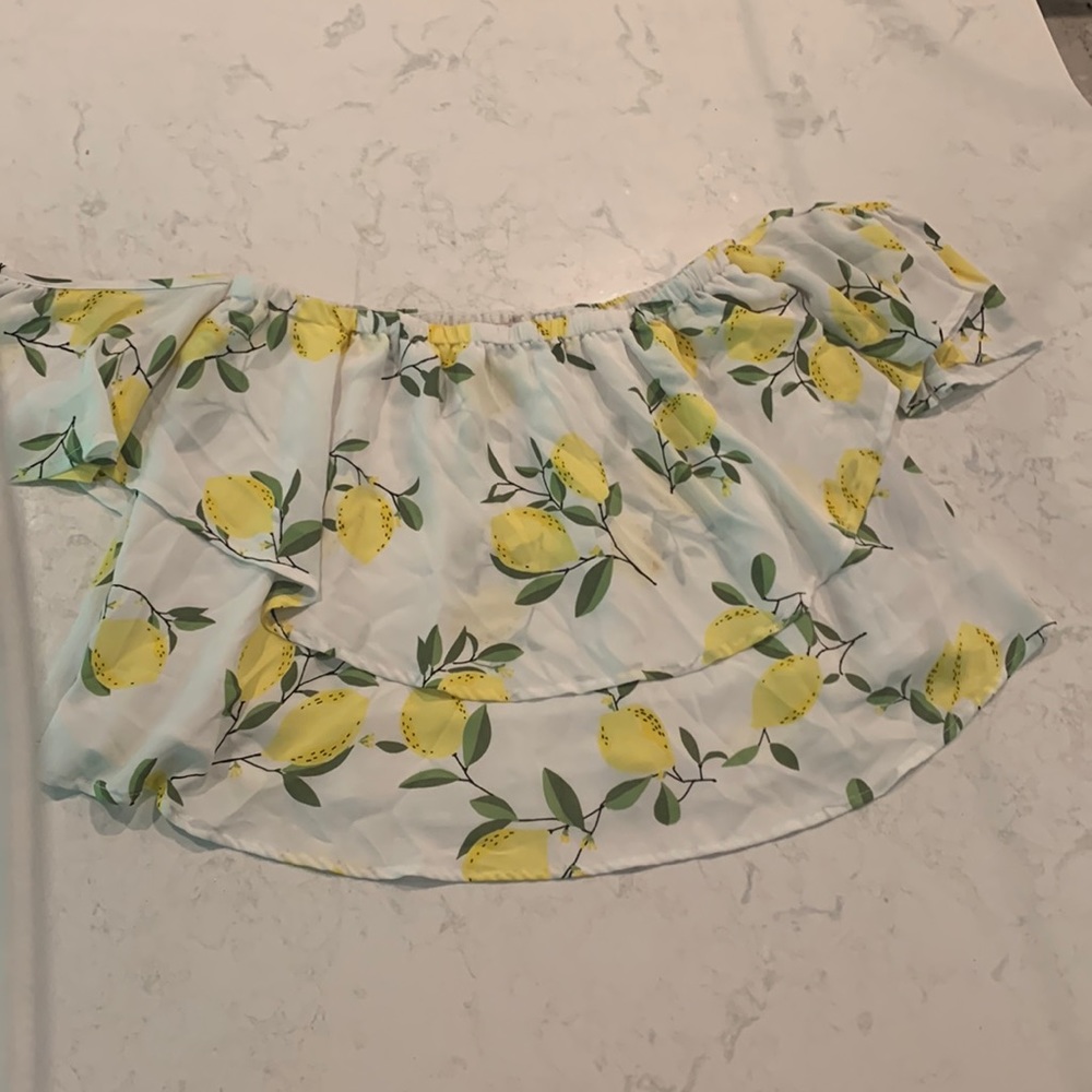 Off the shoulder lemon top